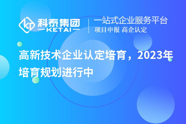 高新技術(shù)企業(yè)認(rèn)定培育,2023年培育規(guī)劃進(jìn)行中