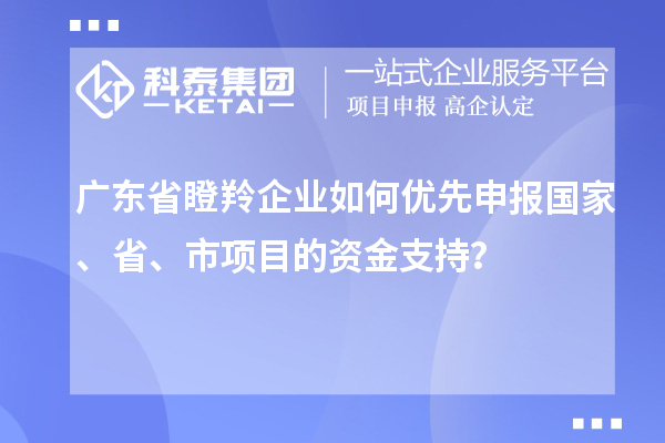 廣東省瞪羚企業如何優先申報國家、省、市項目的資金支持？