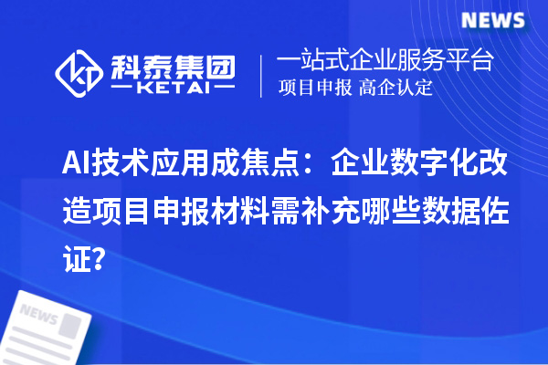 AI技術應用成焦點：企業數字化改造項目申報材料需補充哪些數據佐證？