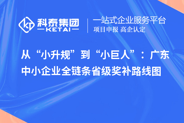 從“小升規(guī)”到“小巨人”：廣東中小企業(yè)全鏈條省級(jí)獎(jiǎng)補(bǔ)路線(xiàn)圖