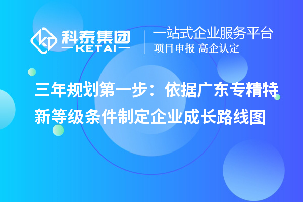 三年規(guī)劃第一步：依據廣東專精特新等級條件制定企業(yè)成長路線圖