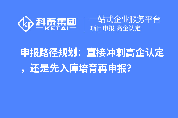 申報(bào)路徑規(guī)劃：直接沖刺高企認(rèn)定，還是先入庫培育再申報(bào)？